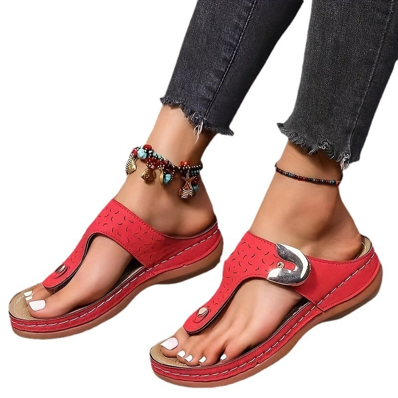 Damen Freizeit-Sandalen mit anatomischem Fußbett und modischem Verschluss R&B