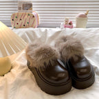 Damen Flauschige Clogs mit robustem Design und weichem Kunstfellrand R&B