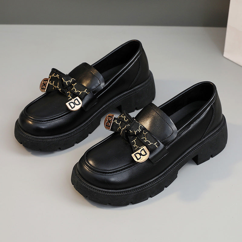 Damen modische Chunky Loafers mit dekorativen Schleifen und stabiler Laufsohle R&B