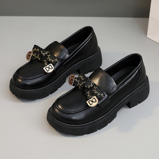Damen modische Chunky Loafers mit dekorativen Schleifen und stabiler Laufsohle R&B