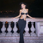 Damen Elegantes Maxikleid mit Kettenakzenten und schmalem Schnitt R&B
