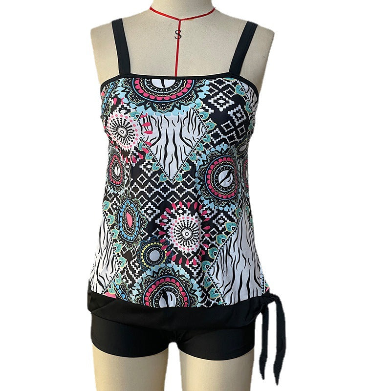 Damen Komfortabler Tankini mit verspieltem Muster R&B