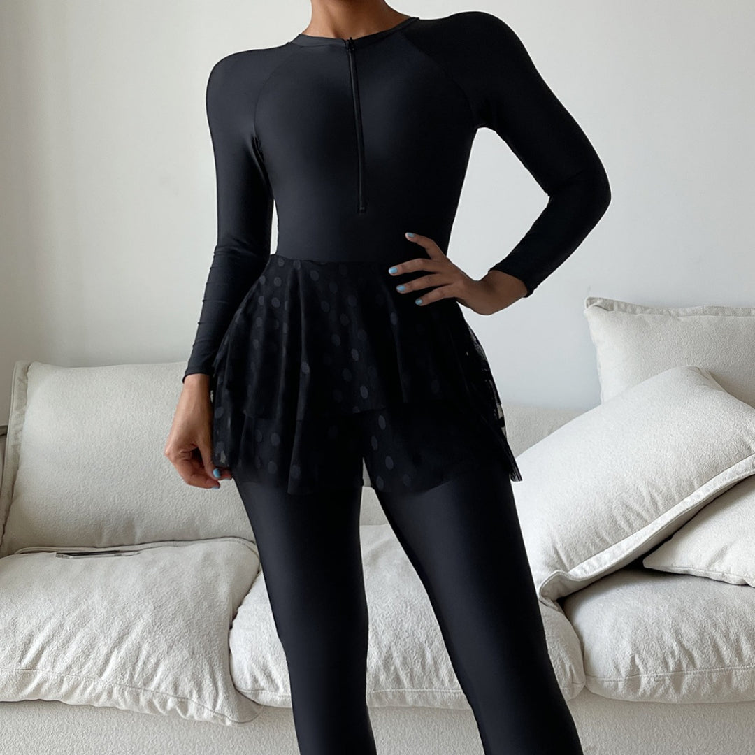 Damen Sportlicher Schwimmanzug mit schwingendem Rock R&B