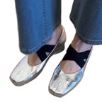 Damen elegante Ballerina-Schuhe mit modernem Riemendesign und komfortablem Absatz