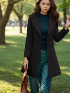 Damen eleganter und taillierter Trenchcoat mit strukturiertem GewR&Be R&B