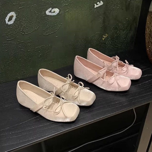 Damen elegante Ballerinas mit Schleifenverzierung und komfortabler Fußbettstruktur R&B