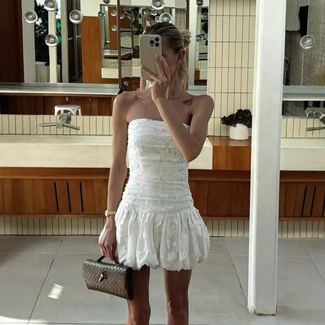 Damen kurzer, eleganter Rüschentop R&B