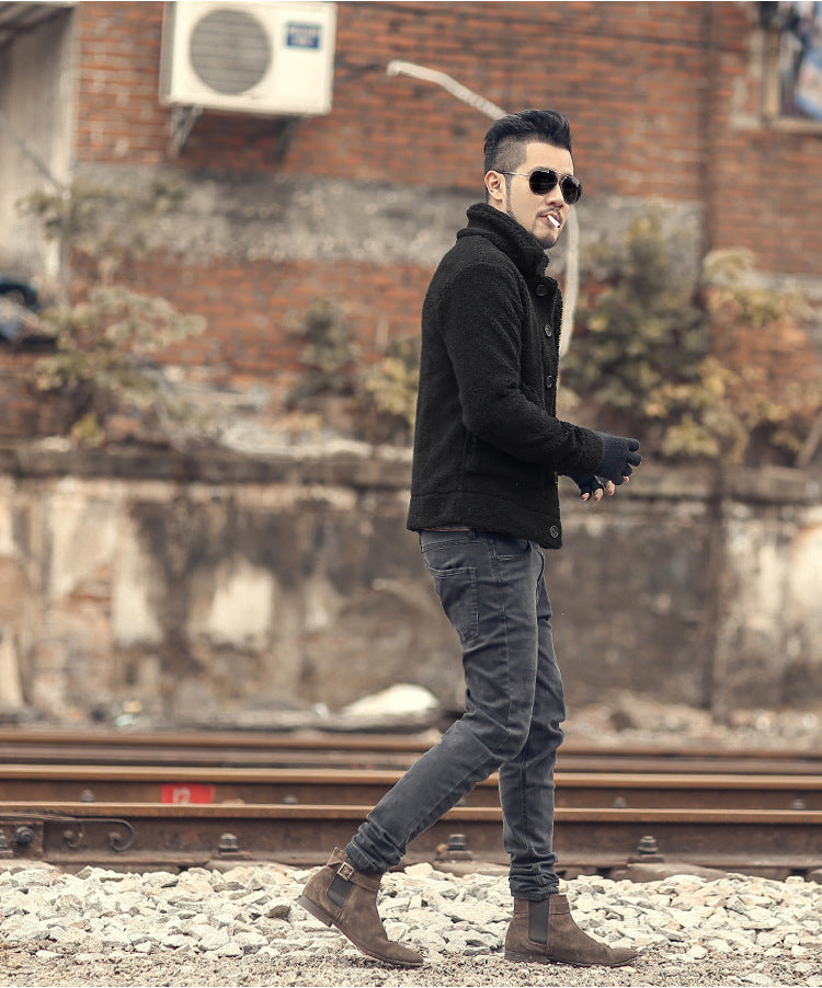 Herren gefütterte Thomaskapelle Jacke mit stilvollem Knopfverschluss und lässigem Design R&B