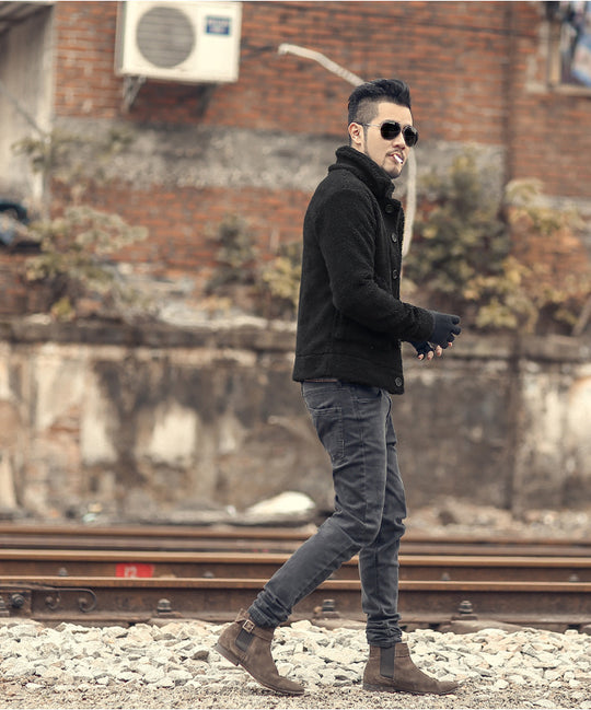 Herren gefütterte Thomaskapelle Jacke mit stilvollem Knopfverschluss und lässigem Design R&B