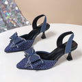 Damen Slingback Pumps mit eleganten Strassdetails und modischem Bow