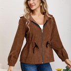 Damen Übergangsjacke mit Kordelzug und Kapuze R&B