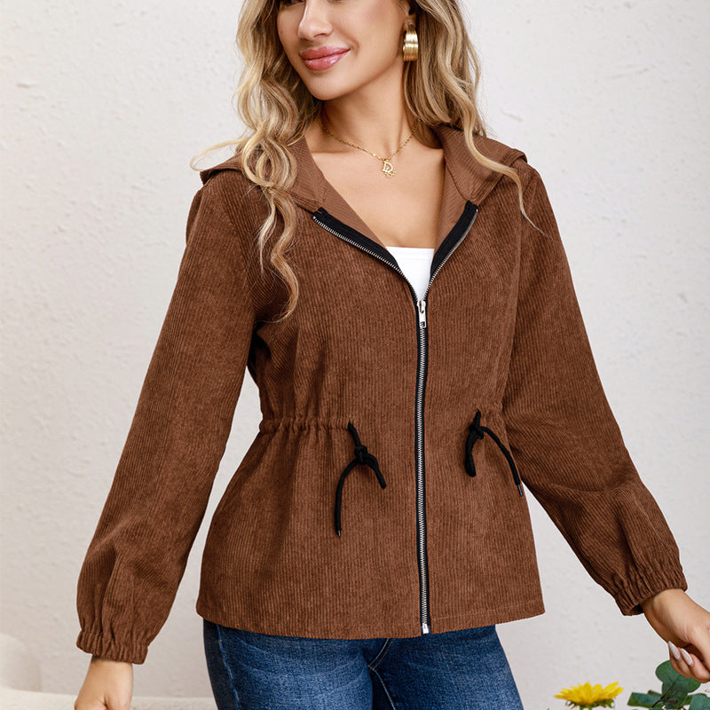 Damen Übergangsjacke mit Kordelzug und Kapuze R&B