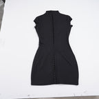 Damen figurbetontes Nachtkleid mit raffiniertem Stehkragen und Knopfleiste R&B