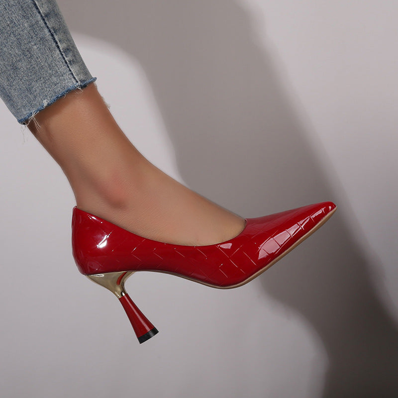 Damen elegante High Heel Pumps mit modernem Blockabsatz R&B