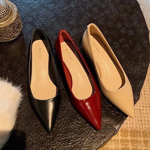 Damen elegante spitze Pumps mit glänzender Oberfläche R&B