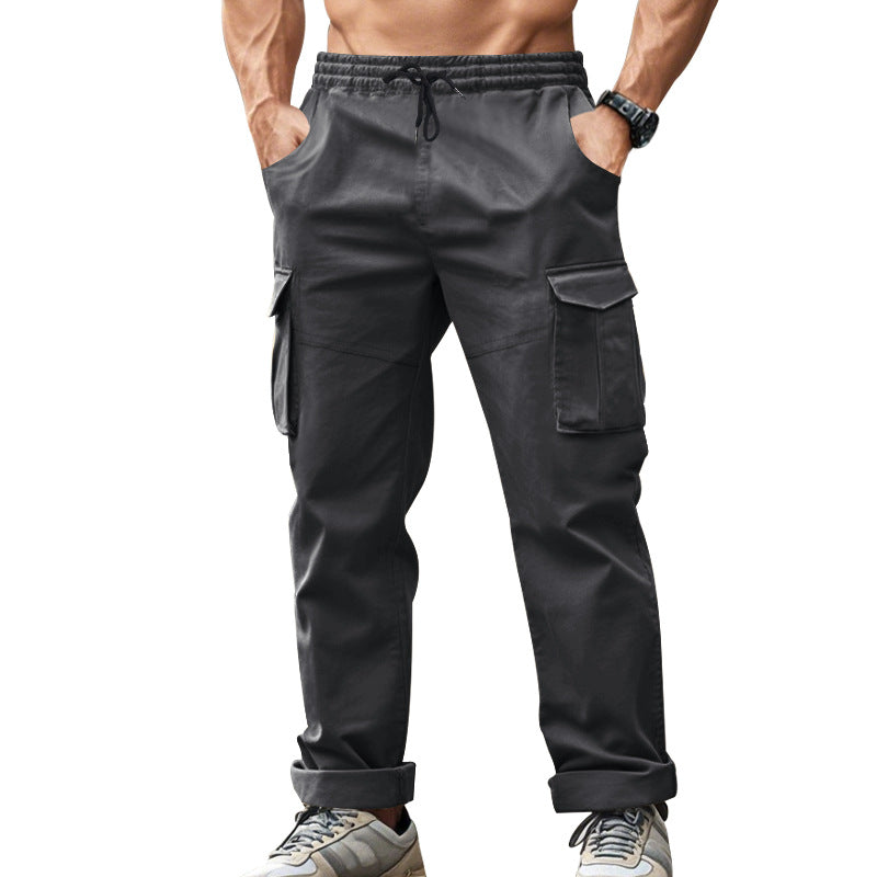 Herren nan urbane Cargo‑Chino im Joggingstil mit elastischem Tunnelzugbund und multifunktionalen Taschen R&B