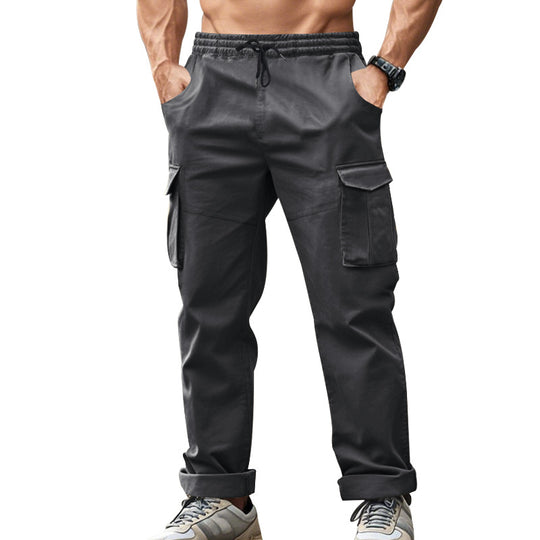 Herren nan urbane Cargo‑Chino im Joggingstil mit elastischem Tunnelzugbund und multifunktionalen Taschen R&B
