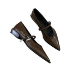 Damen elegante Ballerinas mit zeitgemäßem Riemchen und spitzem Design R&B