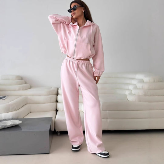 Damen lässige Kapuzenjacke mit hohem Kragen und Reißverschluss R&B