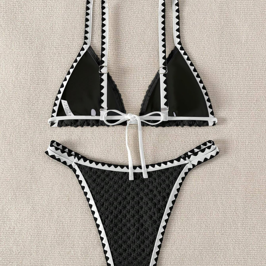 Damen Triangel-Bikini mit raffiniertem Häkelmuster R&B