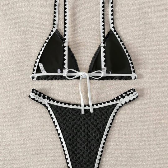 Damen Triangel-Bikini mit raffiniertem Häkelmuster R&B