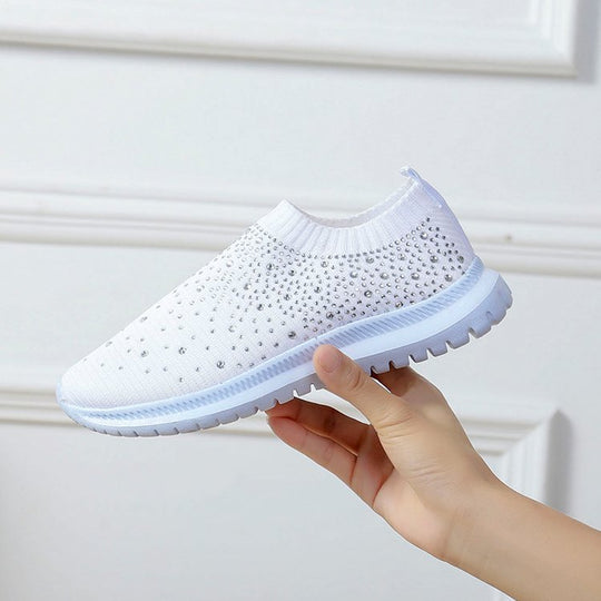 Damen modische Slip-On Sneakers mit Glitzerapplikationen R&B