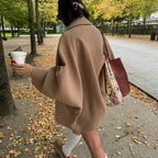 Damen Oversized Wolljacke mit durchgehendem Knopfverschluss und praktischen Taschen R&B