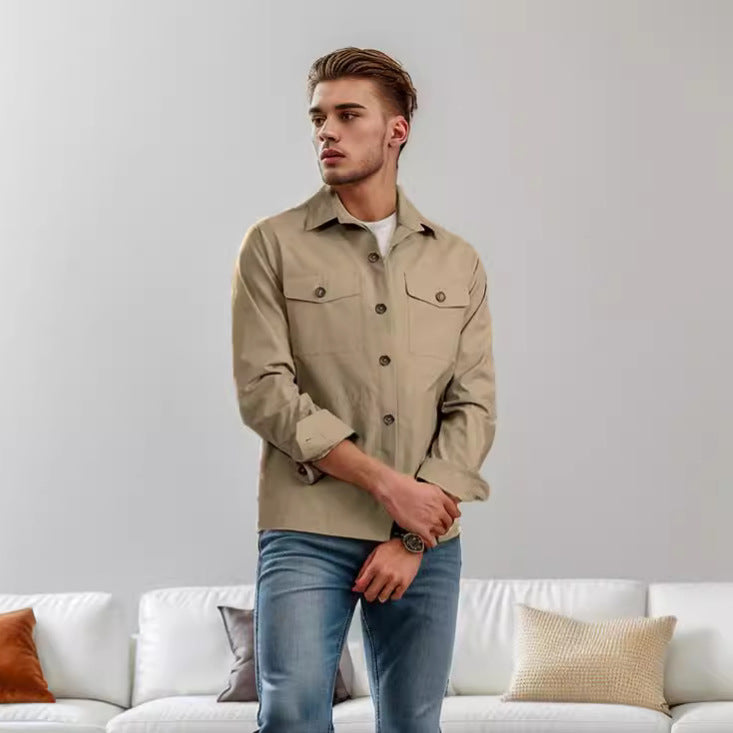 Herren lässige vielseitige Sommerjacke mit praktischen Brusttaschen und regulierbarem Bund R&B