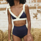 Damen Hoch geschnittener Bikini mit elegantem Wickeldetail R&B