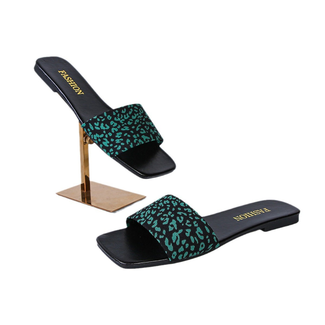 Damen modische Riemchen-Sandalen mit tierischem Muster und komfortabler Sohle R&B