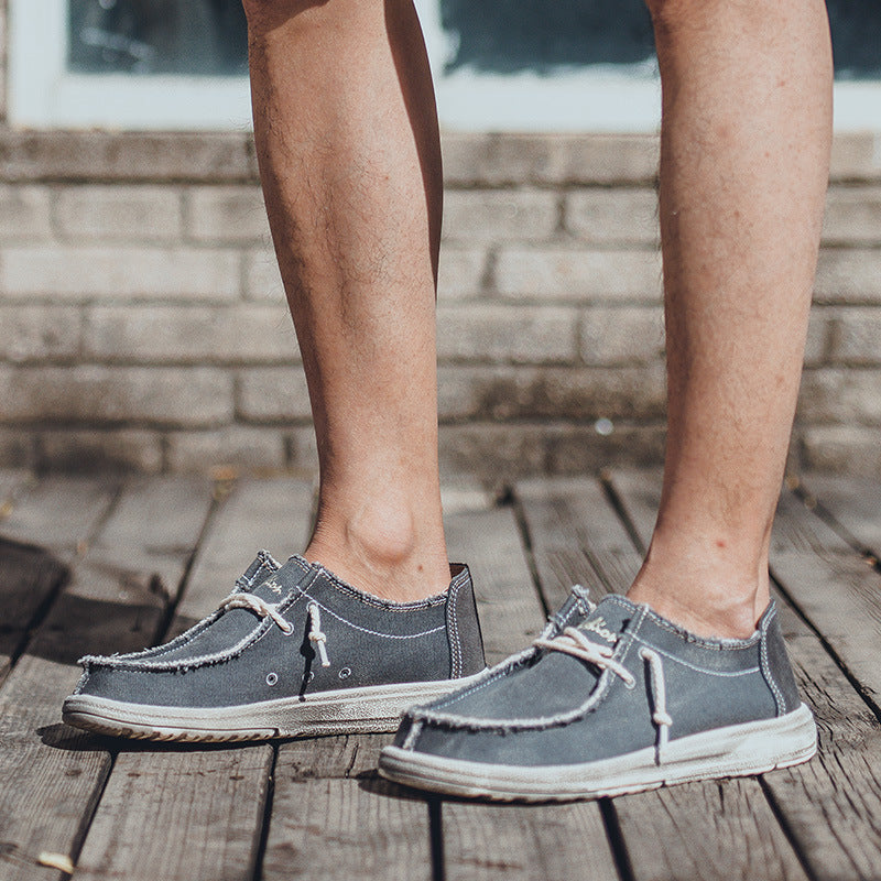 Damen lässige Segelschuhe aus strapazierfähigem Denim-Material