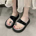 Damen trendige Flip-Flops mit floralem Dekor und funkelndem Schmuckdetail R&B