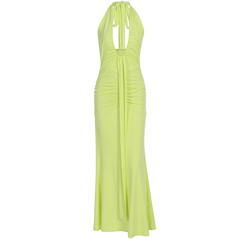 Damen Elegantes Kleid mit tiefem V-Ausschnitt und figurbetontem Schnitt R&B