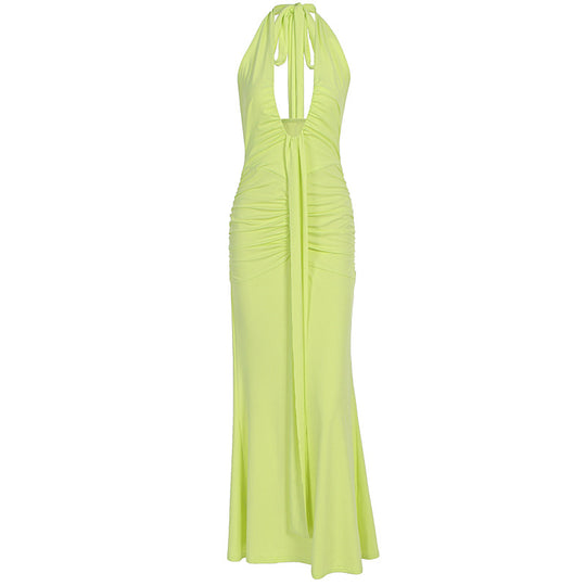 Damen Elegantes Kleid mit tiefem V-Ausschnitt und figurbetontem Schnitt R&B