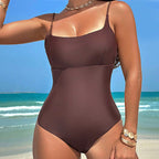 Damen Einteiler Badeanzug mit verstellbaren Trägern und elegantem Schnitt R&B