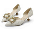 Damen eleganter Sling-Pump mit dekorativem Schmuck