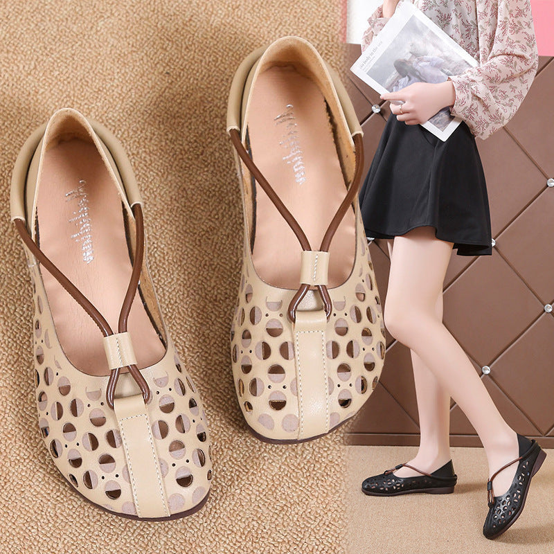 Damen Loafers mit atmungsaktivem Lochdesign und flexiblem Fußbett