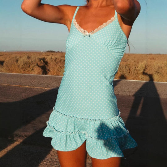 Damen Sommerkleid mit Rüschen und feinem Streifenmuster R&B