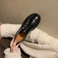 Damen komfortable Schnürschuhe aus hochwertigem Kunstleder mit eleganter Schnallenverzierung R&B
