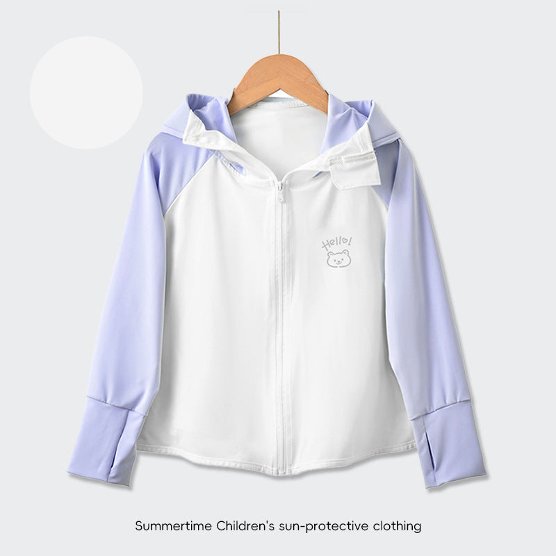 Kinder UV-Schutzjacke mit Kapuze und leichten atmungsaktiven Eigenschaften R&B