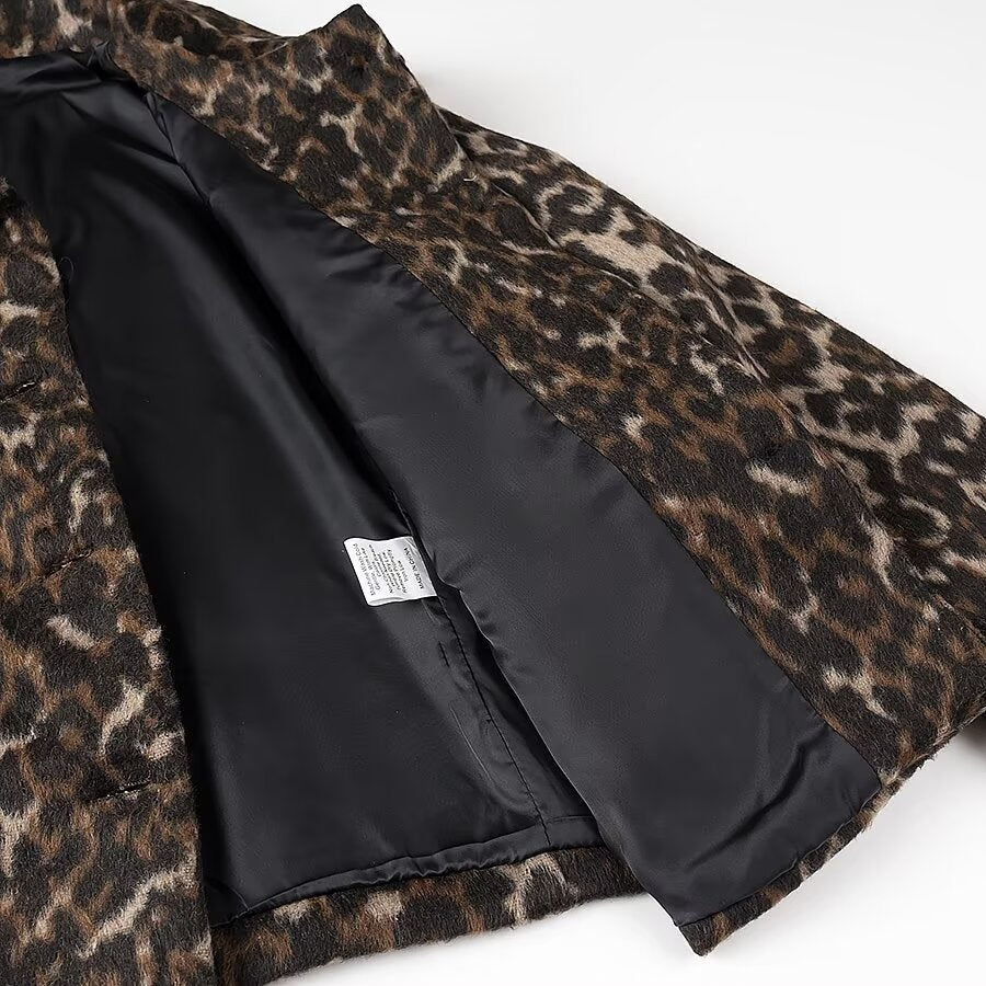 Damen oversized Leopardjacke R&B