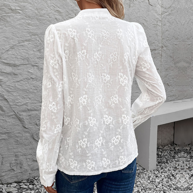 Damen Bluse mit feiner Stickerei R&B