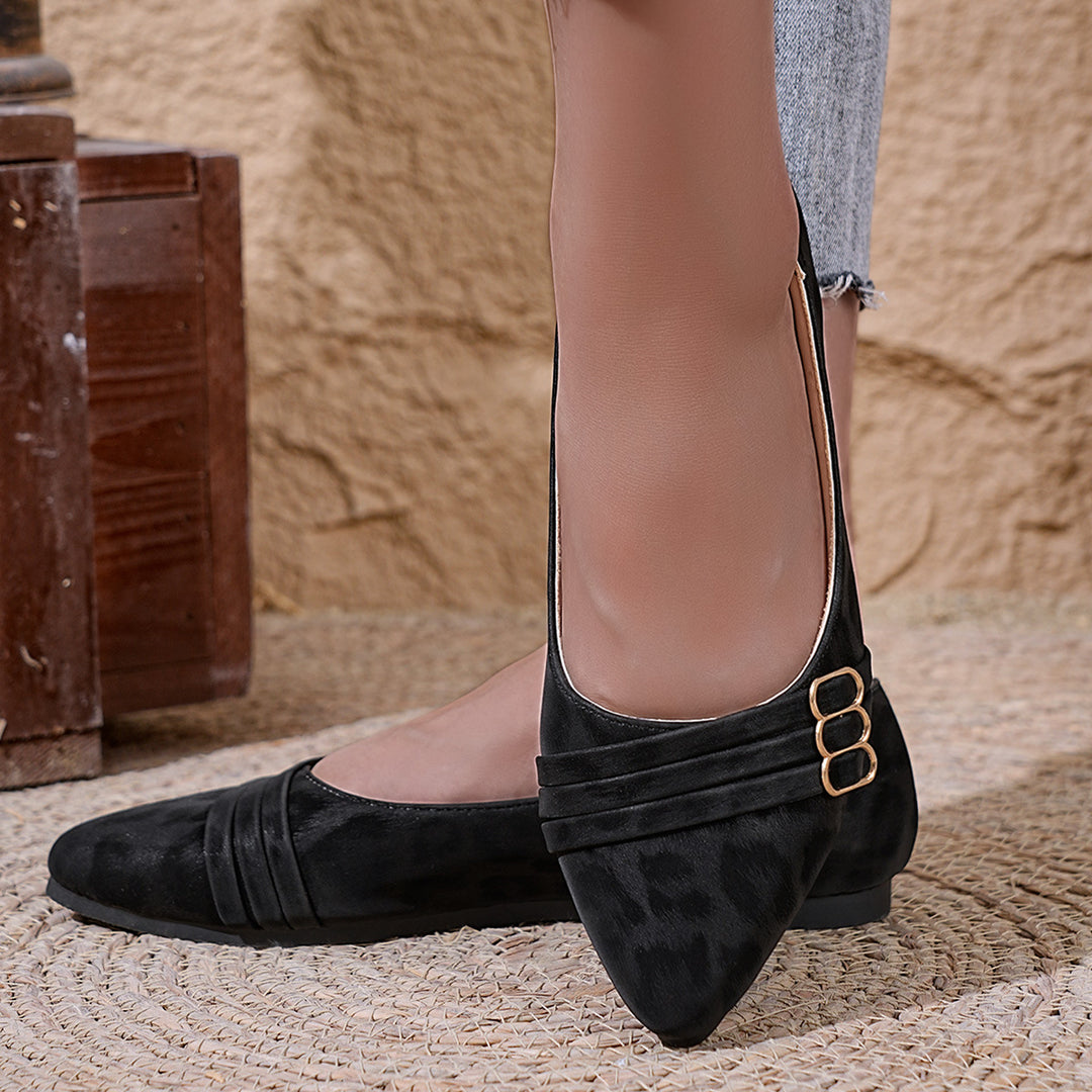 Damen elegante Ballerinas mit dekorativen Rüschendetails R&B