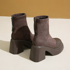 Damen trendige Ankle Boots mit robustem Blockabsatz und elastischer Schafthöhe R&B