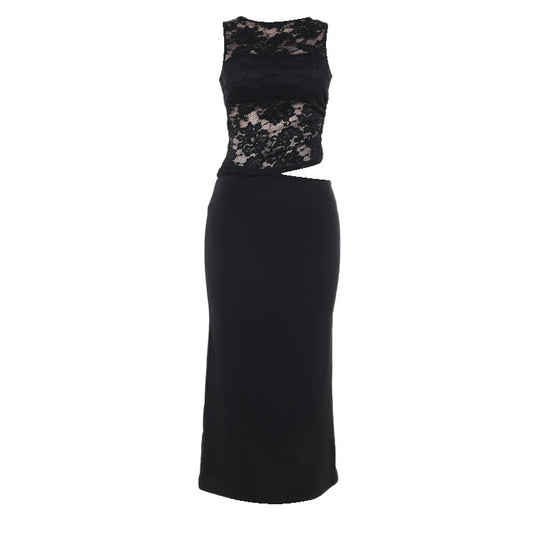 Damen Elegantes Spitzen-Maxi-Kleid mit figurformendem Design R&B