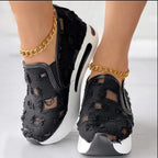 Damen Atmungsaktive Slip-On Sneakers mit modischem Lochdesign R&B