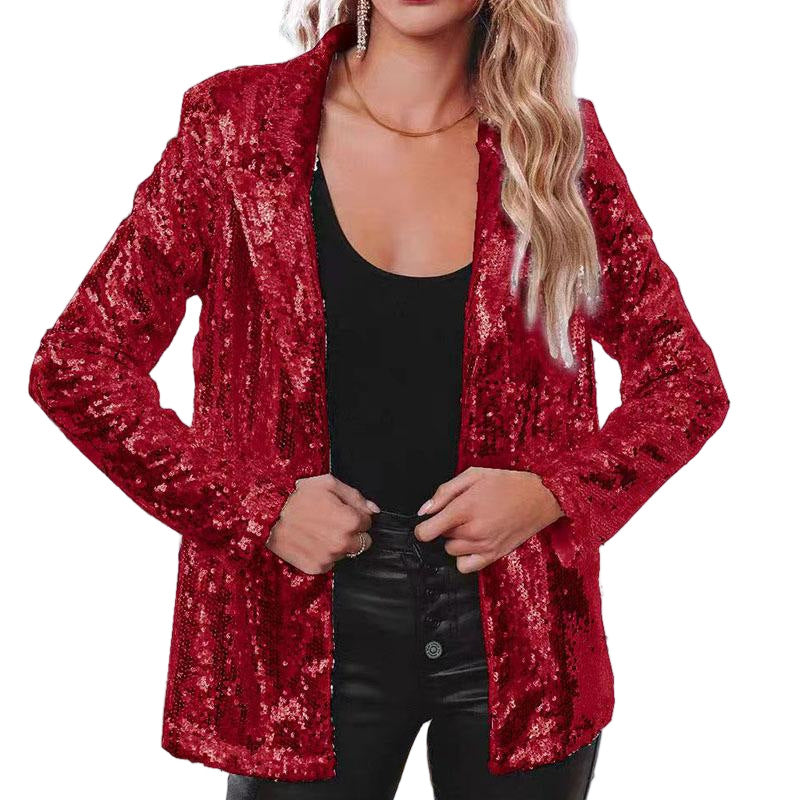 Damen Glitzerblazer mit schimmernden Pailletten und elegantem Schnitt R&B