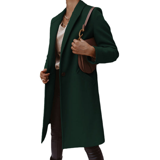 Damen Eleganter Wollmantel mit schmaler Silhouette und praktischen Taschen R&B