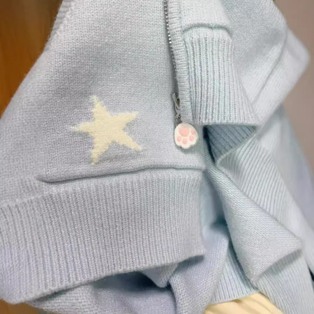 Damen Kapuzenjacke mit verspielten Tiermotiven und Pompoms R&B