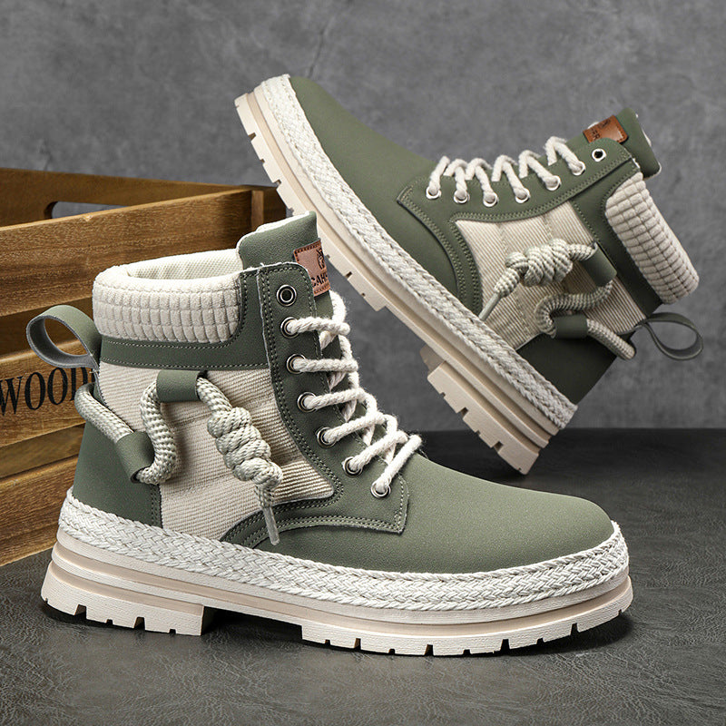 Damen modische und bequeme Winterstiefel mit hohem Kragen und rutschfester Sohle R&B